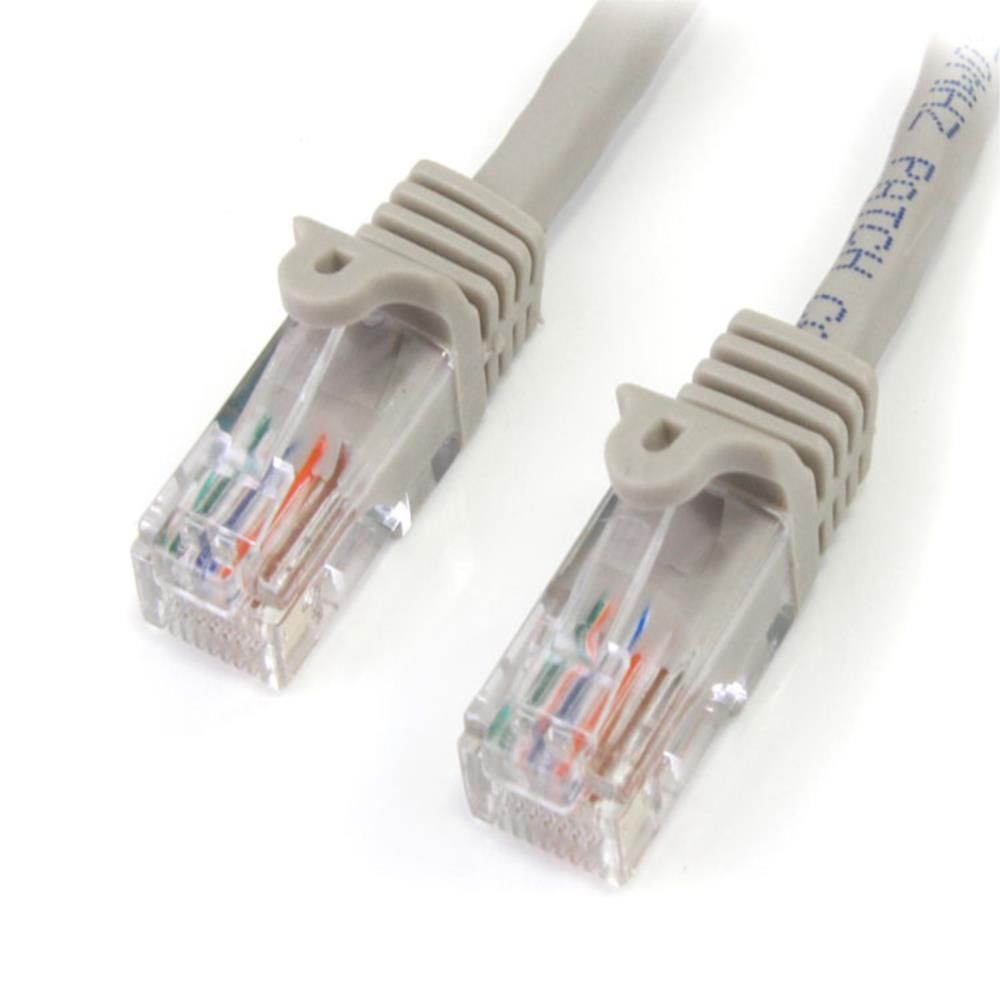 StarTech.com [45PAT15MGR] 15m カテゴリー5e LANケーブル グレー RJ45コネクタ(ツメ折れ防止カバー付き) イーサネット対応Cat5e UTPケーブル
