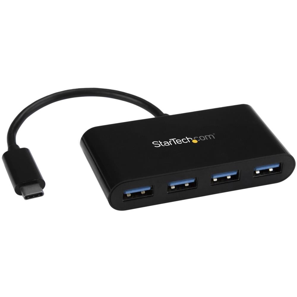 StarTech.com [HB30C4AB] 4ポート増設USB 3.0ハブ USB Type-C接続 USB-C - 4x USB-A USBバスパワー対応 USB 3.1 Gen 1(5Gbps)対応