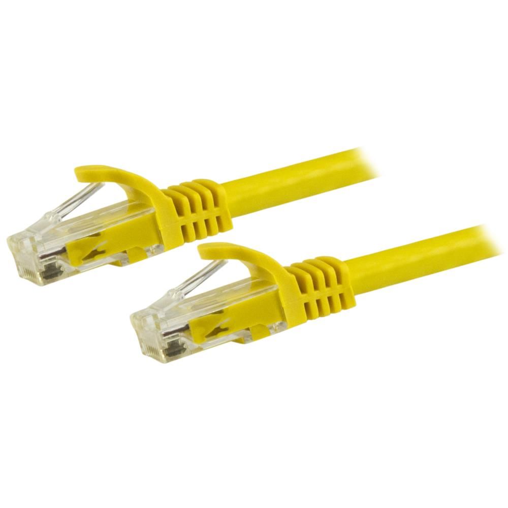 StarTech.com [N6PATC5MYL] 5m カテゴリー6 LANケーブル イエロー RJ45モールディングコネクタ(ツメ折れ防止カバー付き) ギガビットイーサネット対応Cat6 UTPケーブル
