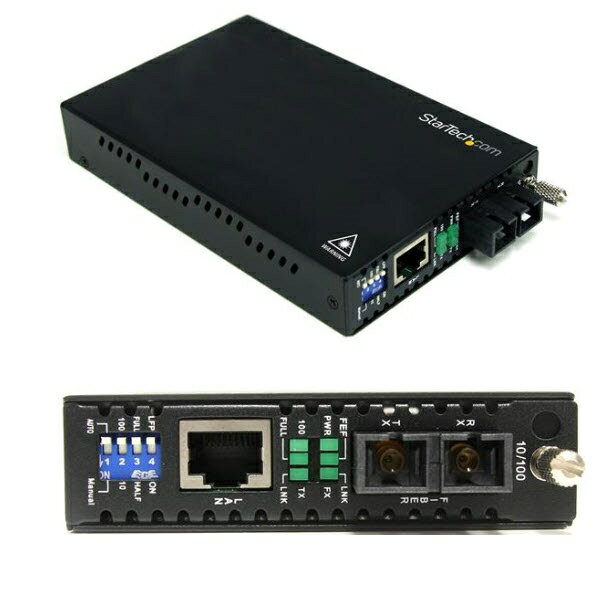 StarTech.com [ET90110SM302] イーサネット光メディアコンバータ Ethernet(10/100Base-T) - 光ファイバ(100BASEーFX) シングルモード 最大30km延長 RJ-45(メス) - 光ファイバ 2芯SC(メス)