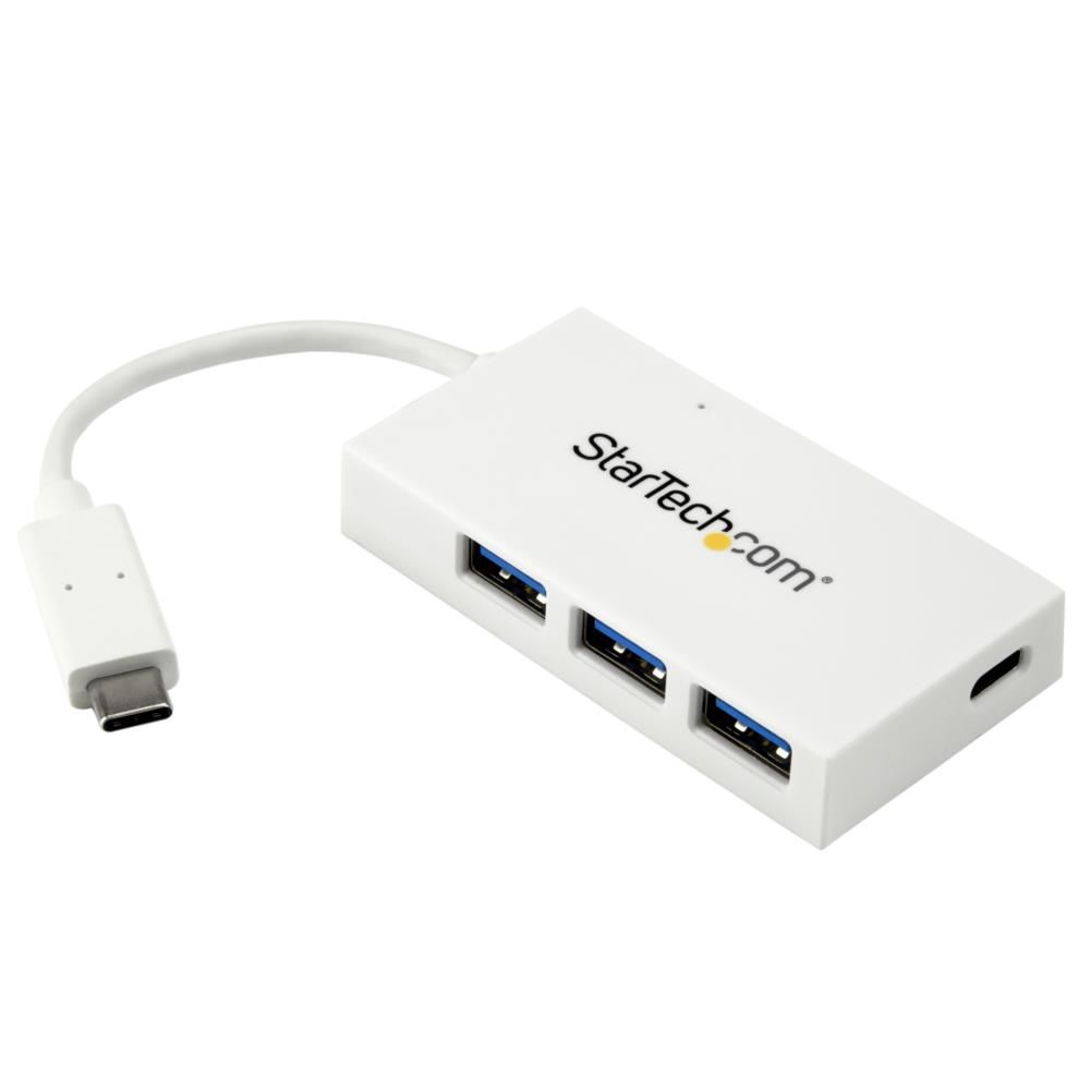 StarTech.com [HB30C3A1CFBW] USB Type-C接続4ポート増設USB 3.0ハブ USB-C - 1x USB-C/3x USB-A ホワイト USBバスパワー対応