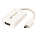 StarTech.com [CDP2HDUCPW] USB-C - HDMI変換アダプタ ホワイト USB給電(Power Delivery)対応 USB Type-C(オス) - HDMI(メス) Thunderbolt 3対応 4K/60Hz