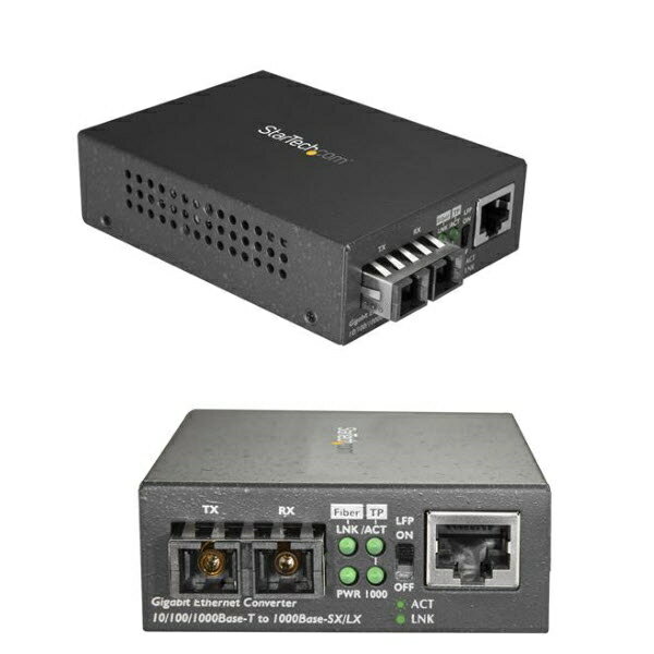 StarTech.com MCMGBSCSM10 Gigabit対応光メディアコンバータ 1000Base-LX 2芯SC端子 シングルモード(2芯) 最大10km ギガビット対応光メディアコンバータ 光 - LAN変換器