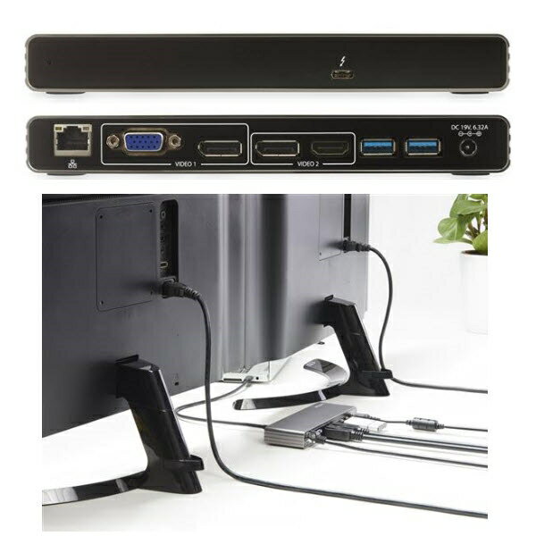 StarTech.com [TB3DK2DHV] Thunderbolt 3�ɥå��󥰥��ơ������ �ǥ奢��4K/60Hz��˥��б� DP/HDMI/VGA���� MacBook Pro/Windows�б� 85W USB PD