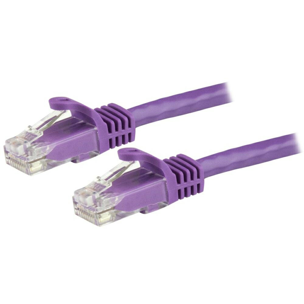 StarTech.com [N6PATC15MPL] カテゴリ6 LANケーブル 15m パープル ツメ折れ防止RJ45コネクタ Cat6 UTPギガビットイーサネットケーブル