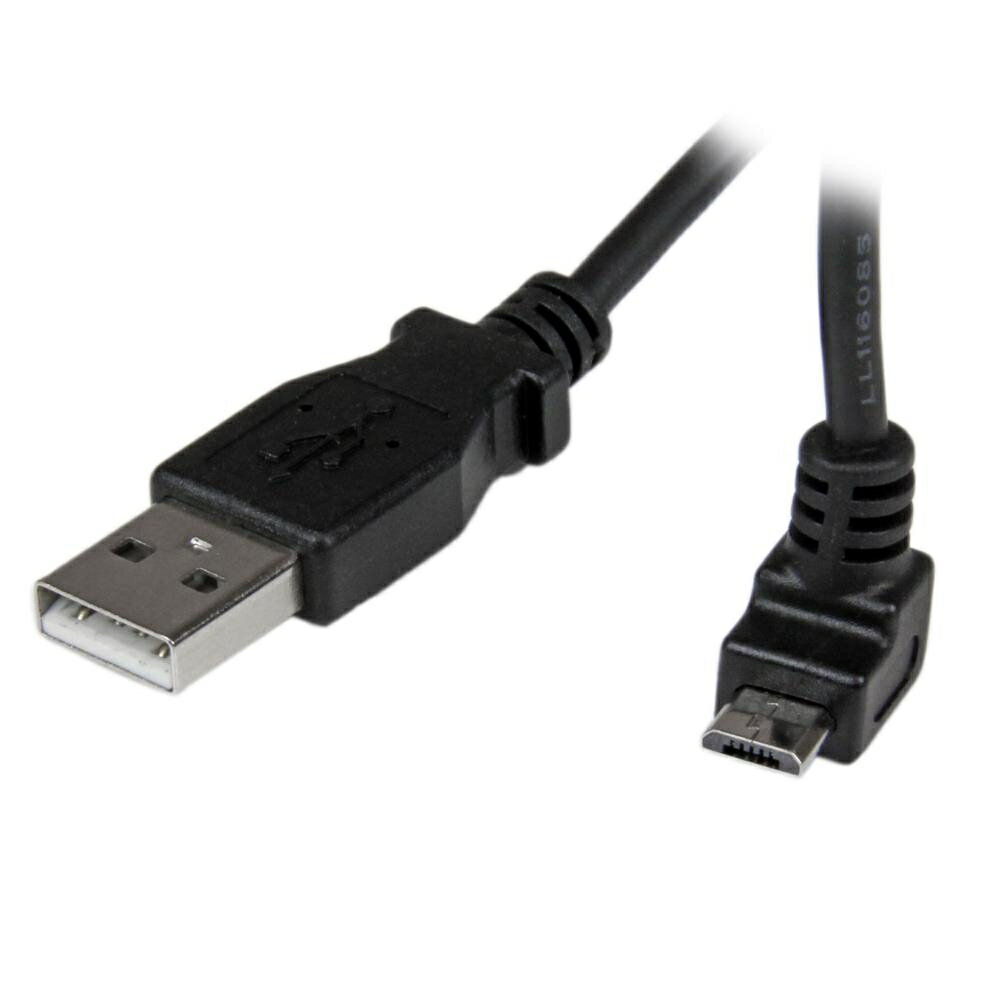 乐天商城 - StarTech.com [USBAUB2MU] L型上向き microUSBケーブル USB-A(オス)-マイクロ B(オス)2m