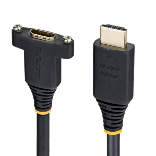 StarTech.com [HDMI2PNLFM-1M] HDMI 2.0ケーブル/パネルマウント型/オス-メス パネ...