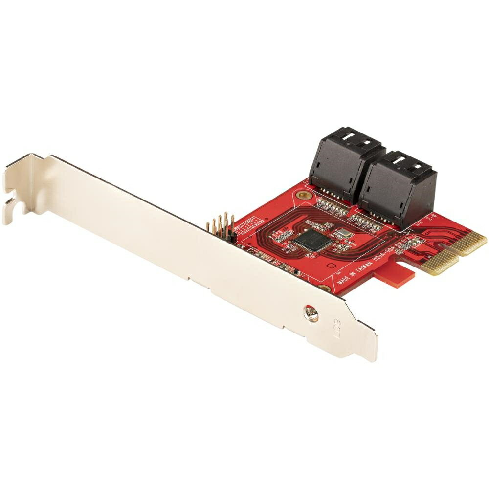 StarTech.com [4P6G-PCIE-SATA-CARD] SATA 4ポート増設 PCI Expressインターフェースカード/6Gbps/ロープロファイル ＆ フルサイズPCI対応/SATAスタックコネクタ/RAIDなし ASM1164チップ搭載/SATA PCIe 拡張ボード