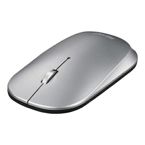 バッファロー [BSMBB330NSV] 薄型 3ボタン Bluetooth BlueLEDマウス ノーマル シルバー