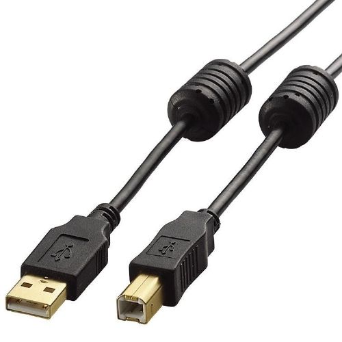 乐天商城 - エレコム [U2C-BF20BK] USB2.0ケーブル/フェライトコア付 ABタイプ/2.0m(ブラック)