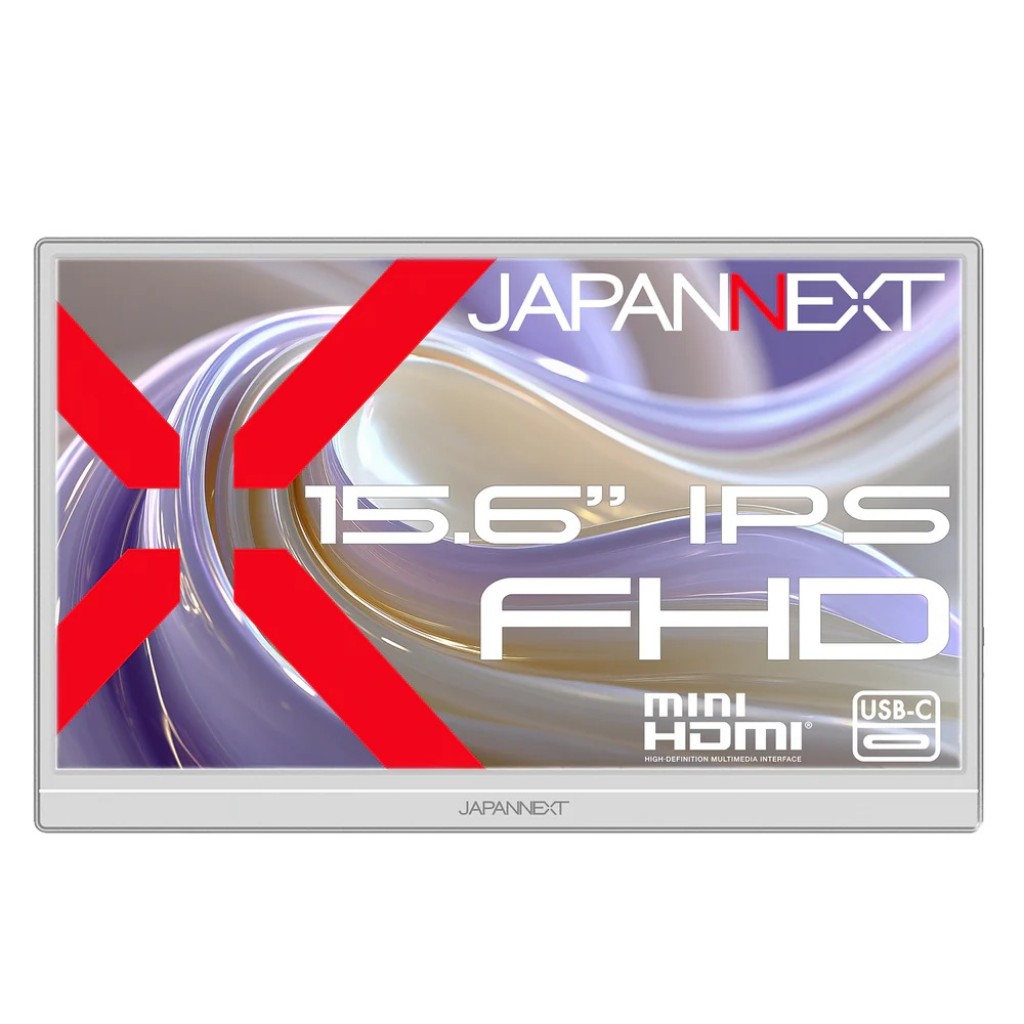 ジャパンネクスト [JN-MD-IPS156F2-W] 15.6インチ ワイド モバイルディスプレイ(1920x1080/IPS/miniHDMI/Type-C/スピーカー/非光沢/ホワイト筐体/2年保証)