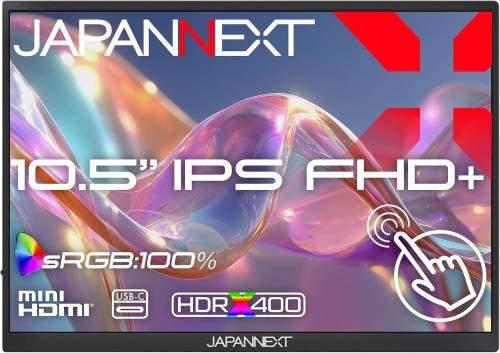 ジャパンネクスト [JN-MD-IPST105FP] 10.5インチ タッチパネルモバイルディスプレイ(1920x1280/IPS/miniHDMI/TypeCx2/スピーカー/光沢/2年保証)