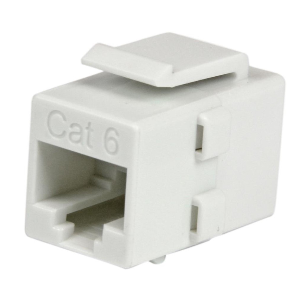 StarTech.com [C6KEYCOUPLWH] LANケーブル延長コネクター/CAT6対応/RJ45 中継用カプラー/メス-メス/ホワイト/ギガビット対応/耐久&難燃素材