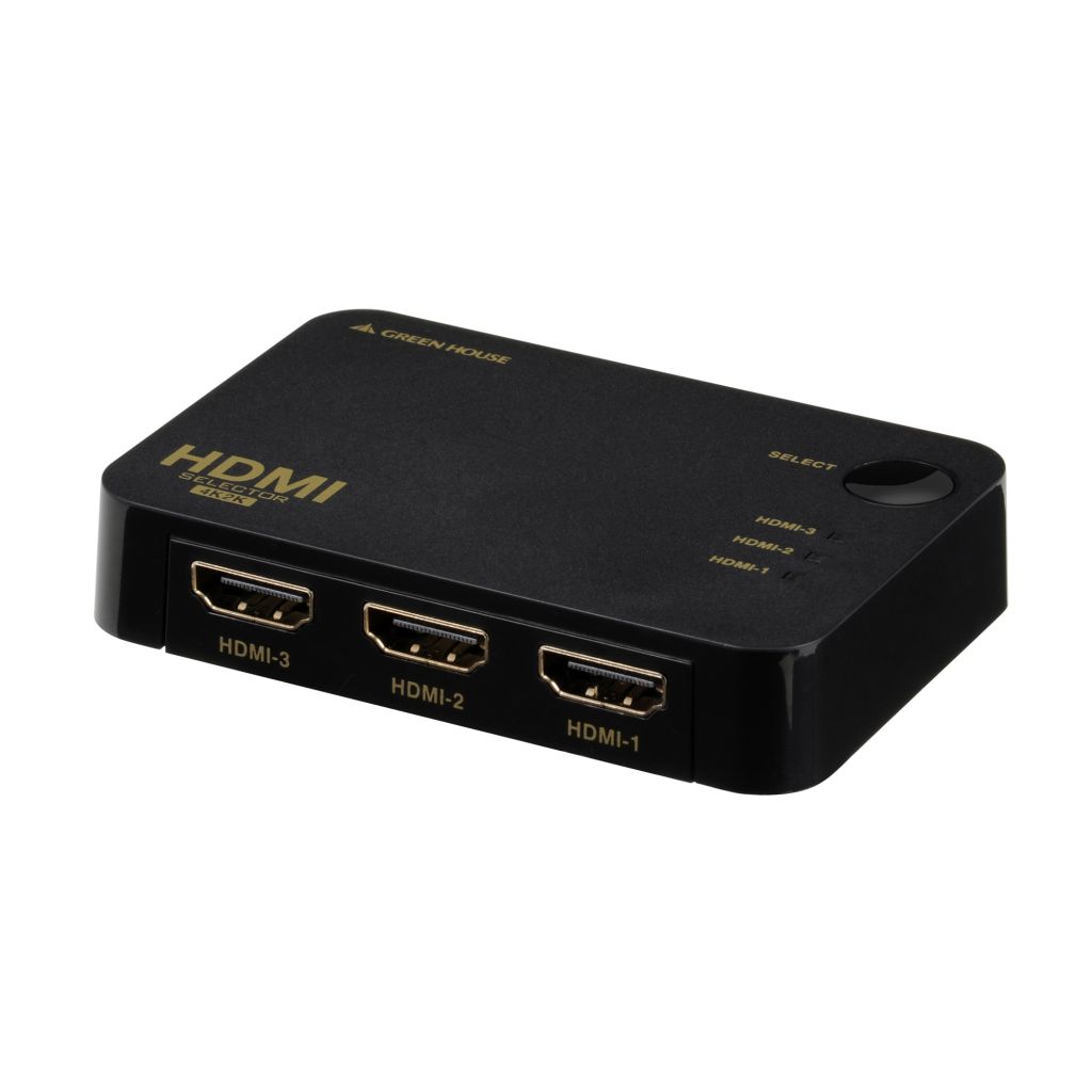 グリーンハウス [GH-HSWB3-BK] 4K対応3ポートHDMIセレクタ ブラック