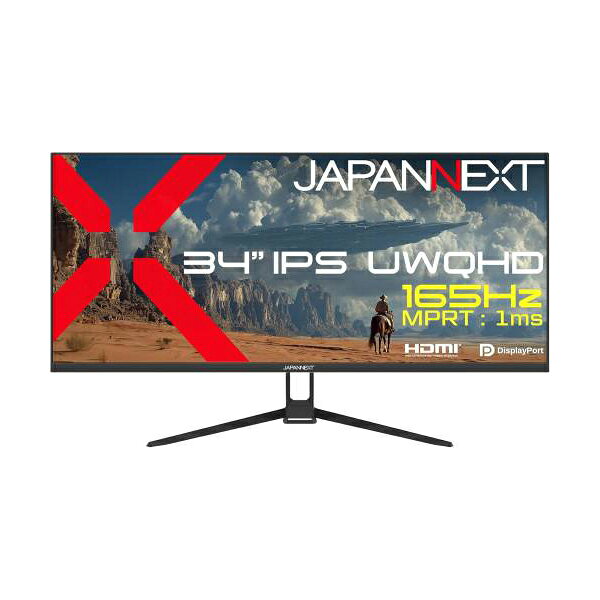 ジャパンネクスト [JN-IPS34G165UQ2] 34インチ ウルトラワイドゲーミングモニター(3440x1440/IPS/165Hz/DPx2/HDMI/PIP・PBP/スピーカー/非光沢/2年保証)
