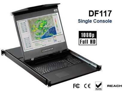 オースティンヒューズ [DF117-S801E] 1U 17インチワイド デュアルスライド8ポートKVMドロアー