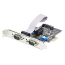 StarTech.com 2S232422485-PC-CARD RS232C RS422 RS485シリアルインターフェースカード/PCI Express x1/2ポート D-Sub 9/16C1050 UART/最大921.6Kbps/Windows Linux/PC DB9 増設 ボード/パソコン PCIe 拡張 アダプターカード