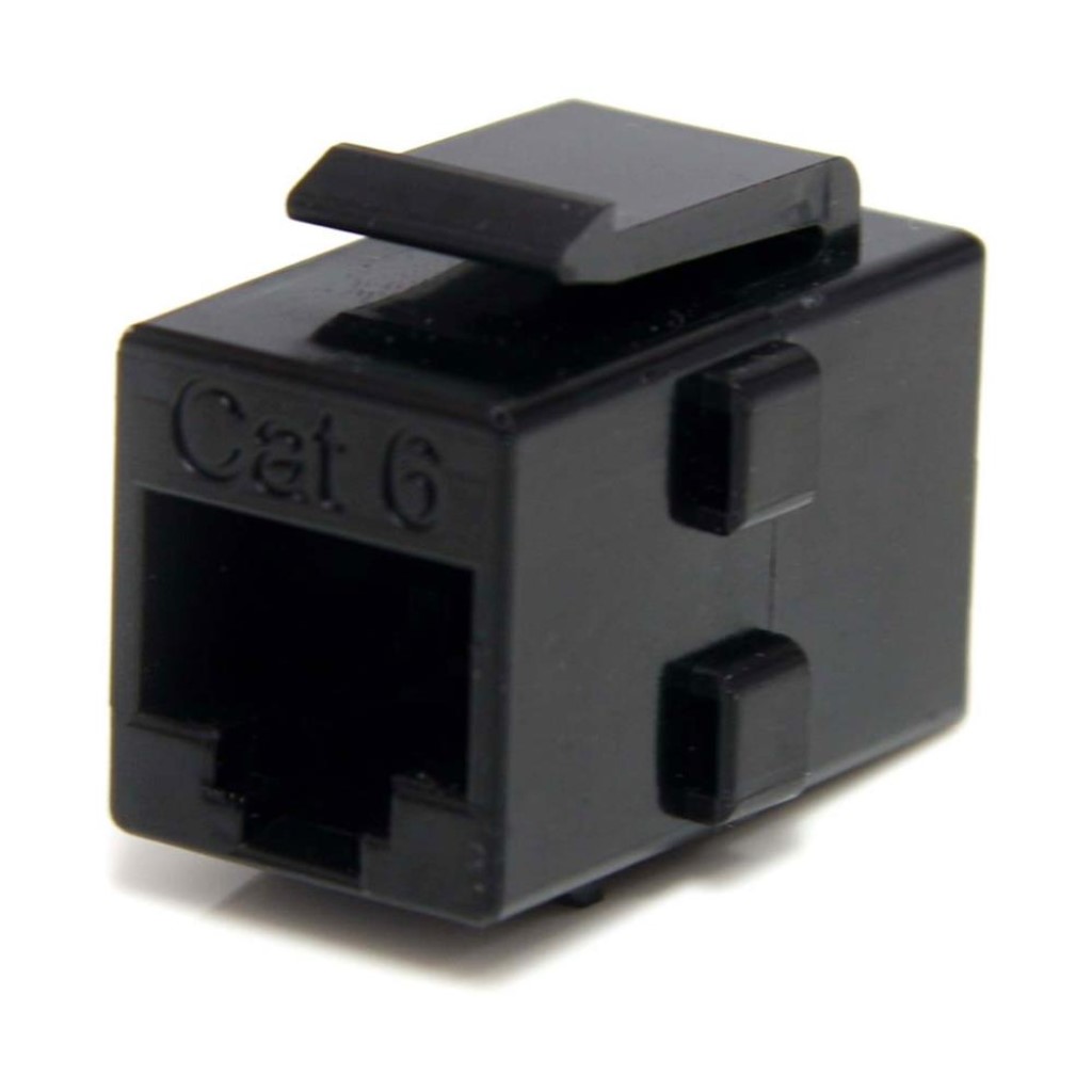 StarTech.com [C6KEYCOUPLER] LANケーブル延長コネクター/CAT6A対応/RJ45 中継用カプラー/メス-メス/ブラック/ギガビット対応/耐久&難燃素材
