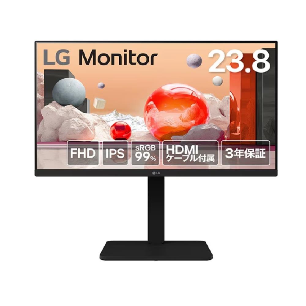 LG Electronics Japan [24BA450-B] 23.8インチ 液晶ディスプレイ(1920x1080/IPS/アンチグレア/D-Sub/HDMI/DP/100Hz/チルト/スイベル/高..