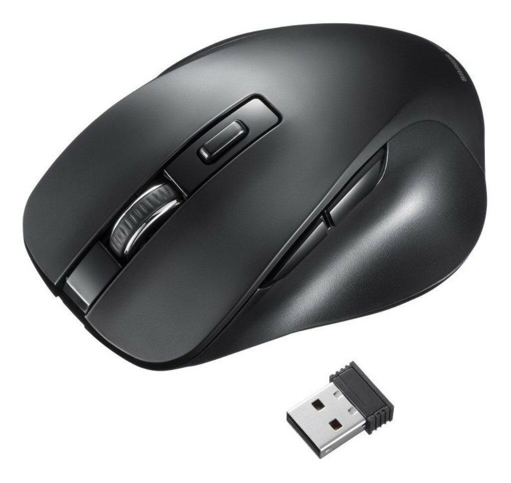 サンワサプライ [MA-WB518BK] ワイヤレスブルーLEDマウス(5ボタン)