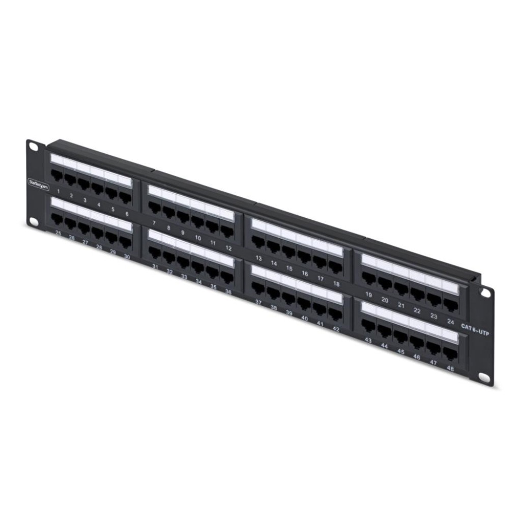 StarTech.com  パッチパネル/48ポート/2Uラックマウント/Cat5e Cat6対応/110型パンチダウン対応/イーサネットRJ45コネクター/サーバーラックアクセサリー