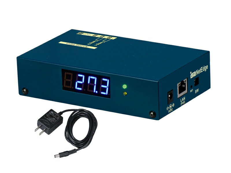 アイエスエイ [NE1013T-A] NetEdge 2ch温度監視モデルLED温度表示器付き(AC電源/PoE電源両用)