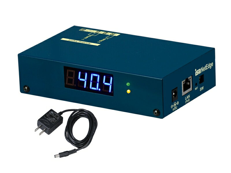 アイエスエイ [NE1015H-A] NetEdge 温湿度監視 各1chモデルLED温湿度表示器付(AC/PoE電源両用)