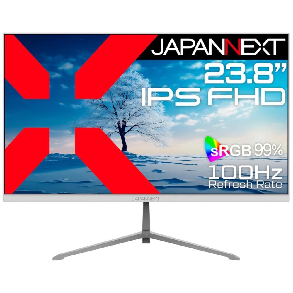 ジャパンネクスト [JN-IPS238FHD2-C6-W] 23.8インチ 液晶ディスプレイ(1920x1080/IPS/DP/HDMI/Type-C65W給電/スピーカー/非光沢/ホワイトカラー/2年保証)