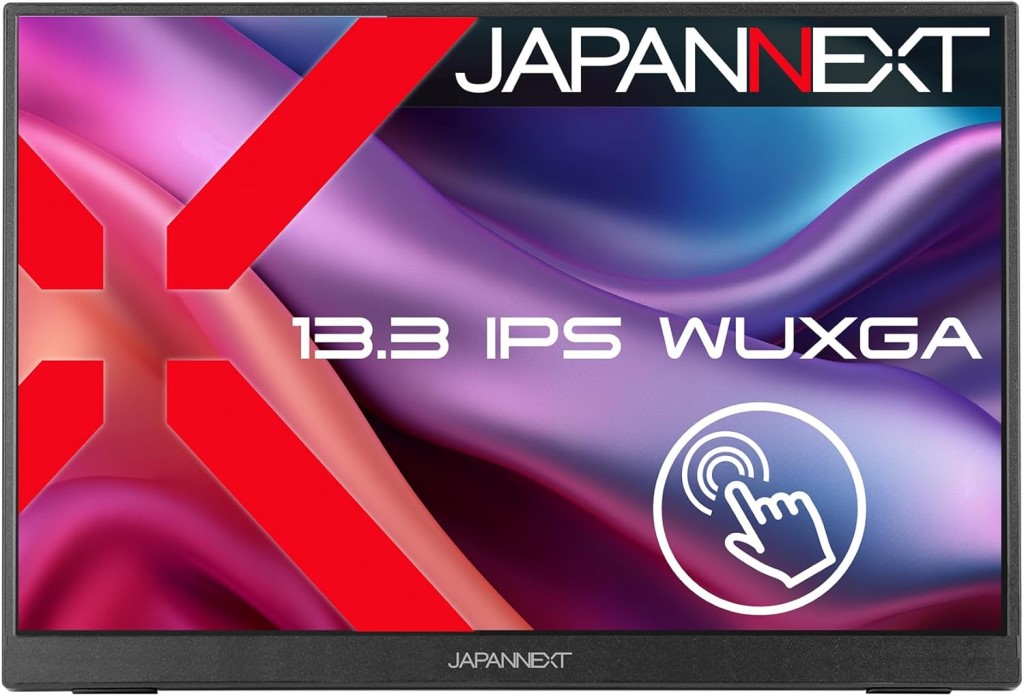 ジャパンネクスト [JN-MD-IPS133WU-T] 13.3インチ タッチパネルモバイルディスプレイ(1920x1200/IPS/miniHDMI/TypeCx2/スピーカー/非光沢/2年保証)