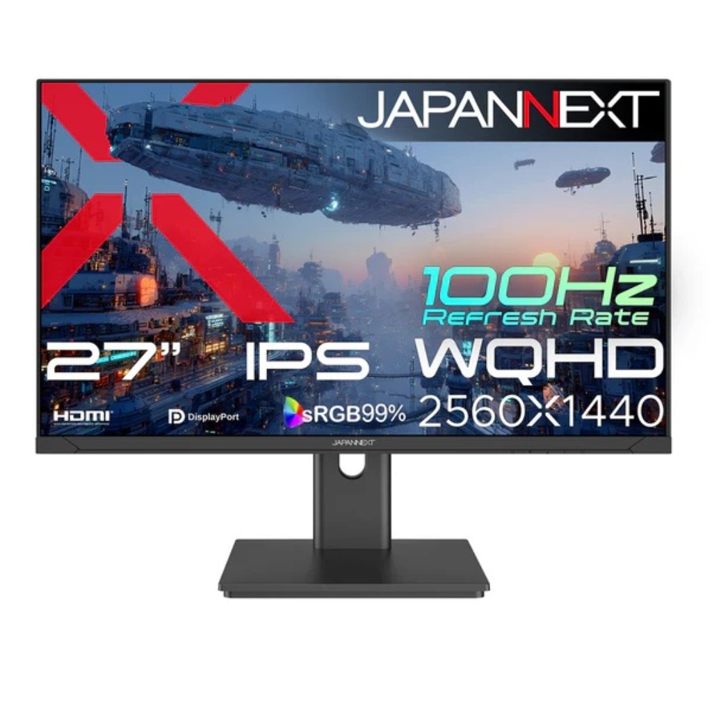 ジャパンネクスト [JN-IPS27Q3-HSP] 27インチ ワイド液晶ディスプレイ(2560x1440/IPS/DP/HDMI/高さ調整/スイベル/ピボット/非光沢/2年保証)
