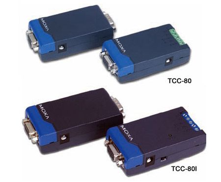 MOXA [TCC-80I] 高速絶縁シリアル・ポート電源供給式RS-232= RS-422/485コンバータ