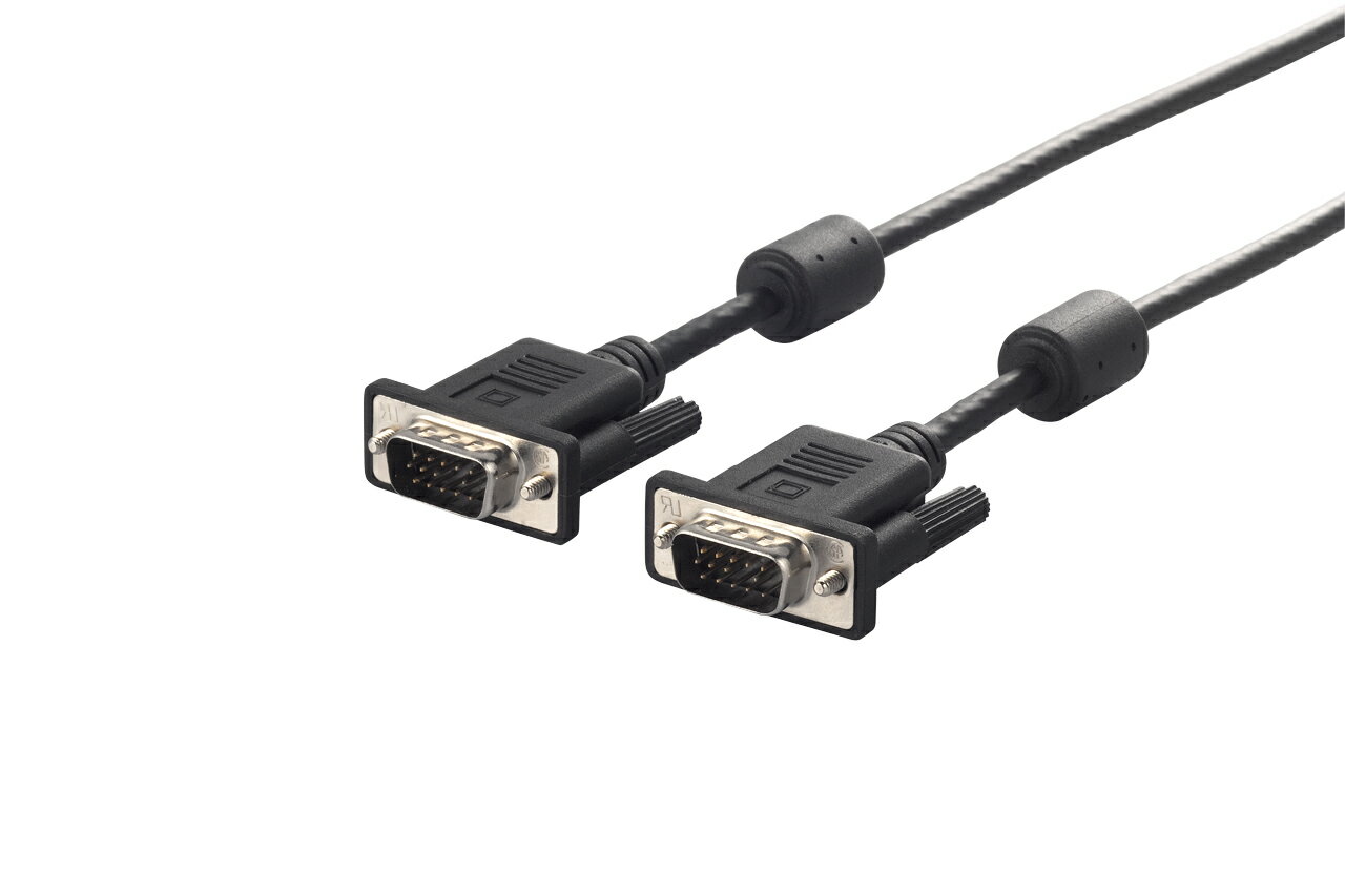 BUFFALO [BSDCV30BK] ディスプレイケーブル 極細 D-Sub15:D-Sub15 コア付 黒 3.0m