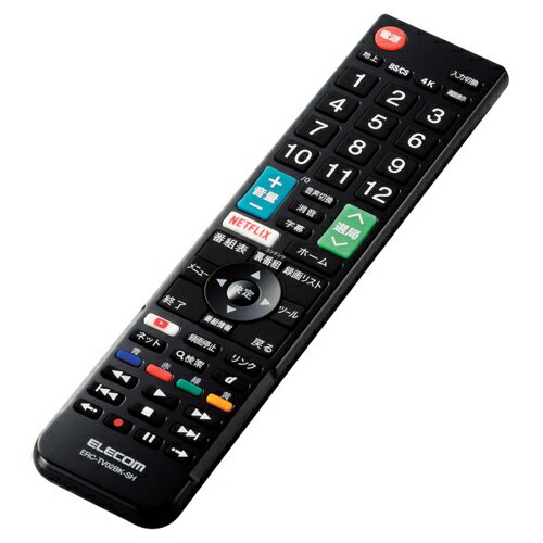 エレコム [ERC-TV02BK-SH] かんたんTVリモコン第2弾/シャープ・アクオス用/ブラック