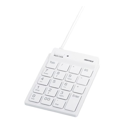 BUFFALO [BSTK11WH] スリムテンキーボード Tabキー付き ホワイト