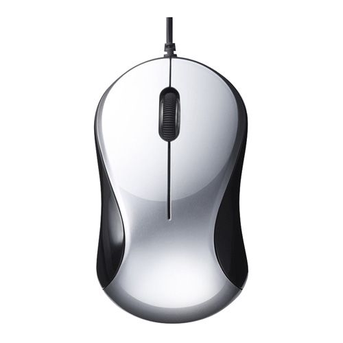 BUFFALO [BSMBU100SV] 有線 BlueLED 静音 3ボタンマウス シルバー