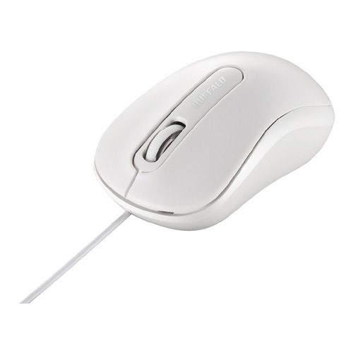 BUFFALO [BSMOU050MWHZ] 有線 光学式マウス 3ボタンタイプ Mサイズ ホワイト