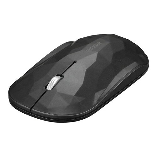 BUFFALO [BSMBW330GBK] 薄型 3ボタン 無線 BlueLEDマウス ジオメトリー ブラック