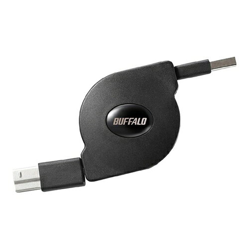 バッファロー [BU3ABM07BK] USB3.2Gen1 A-B 巻取り式ケーブル 0.7m ブラック