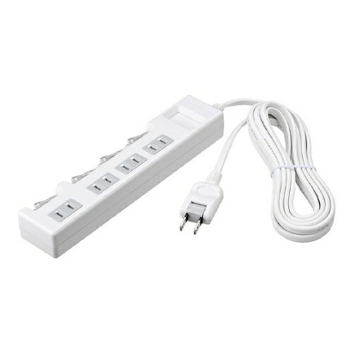 バッファロー [BTCSHWJT2410WH] 2ピン式電源タップ個別スイッチ/ほこり防止シャッター付/4個口/1.0mホワイト