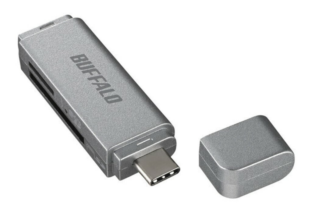 バッファロー [BSCR120U3CSV] USB3.0 Type-C接続 カードリーダー SD用直挿し シルバー