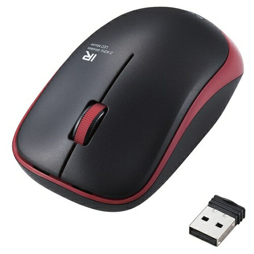 エレコム [M-IR07DRKRD] IRマウス/ENELOシリーズ/無線/3ボタン/省電力/抗菌/レッド