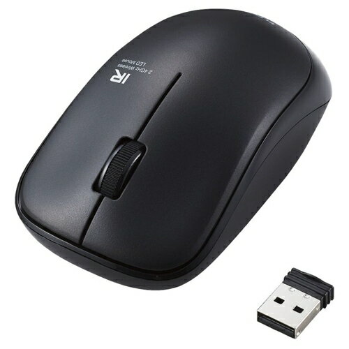 エレコム [M-IR07DRSKBK] IRマウス/ENELOシリーズ/無線/3ボタン/省電力/静音ボタン/抗菌/ブラック