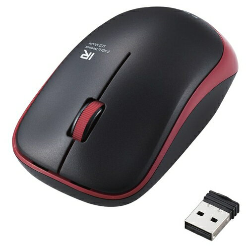 エレコム [M-IR07DRSKRD] IRマウス/ENELOシリーズ/無線/3ボタン/省電力/静音ボタン/抗菌/レッド