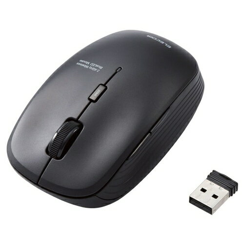 エレコム [M-BL21DBKBK] BlueLEDマウス/無線/5ボタン/抗菌/ブラック