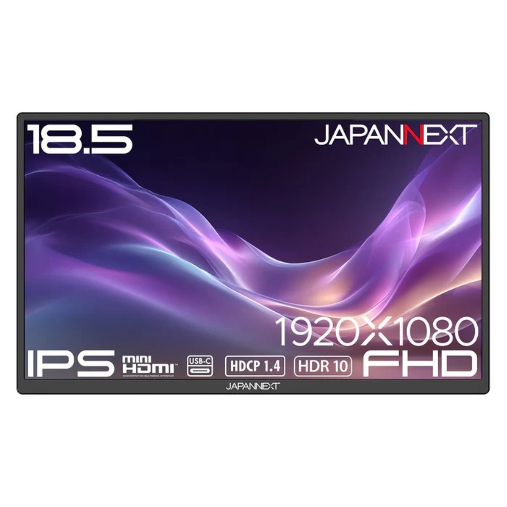 ジャパンネクスト [JN-MD-IPS185F] 18.5インチ ワイド モバイルディスプレイ(1920x1080/IPS/miniHDMI/TypeCx2/スピーカー/非光沢/キックスタンド/ケース付/2年保証)