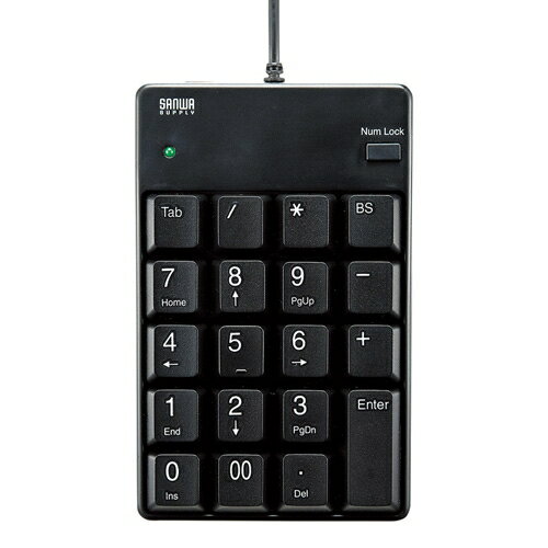 サンワサプライ [NT-17UH2BKN] USB2.0ハブ付テンキー ブラック