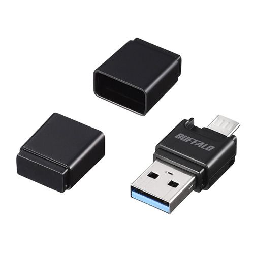BUFFALO [BSCRM110U3BK] microB&USB3.0 microSD専用スマホ向けカードリーダー ブラック