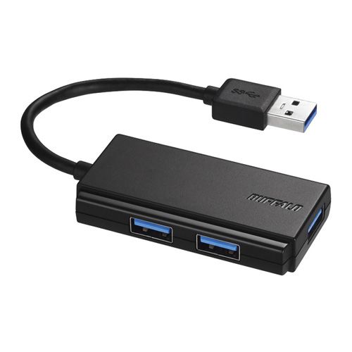 BUFFALO [BSH3U100U3BKZ] USB3.0 バスパワー 3ポート ハブ ブラック