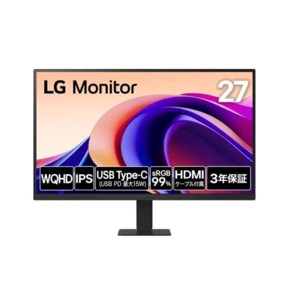 LG Electronics Japan [27U631A-B] 27インチ 液晶ディスプレイ(2560x1440/IPS/アンチグレア/HDMI/TypeC(PD15W)/3年保証)