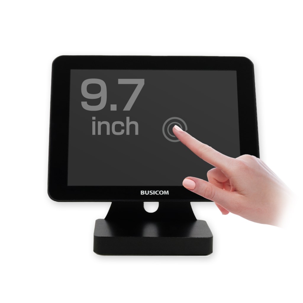 ビジコム [BC-SD10T-STM-B] 9.7インチタッチパネルディスプレイ(静電容量方式・USB・黒) メタル製スタンド付き